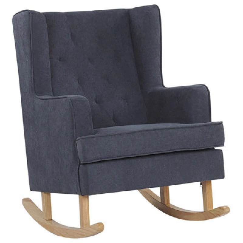 Image of Beliani Rocking Chair Trondheim Fabric Dark Grey