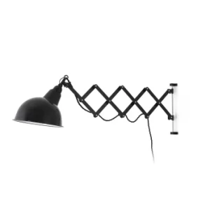 image of Ras 1 Light Indoor Extendable Wall Light Black, E27