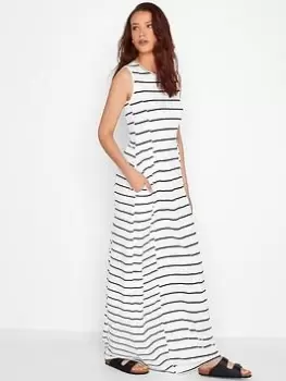 Long Tall Sally Stripe Maxi Dress - White, Size 10, Women