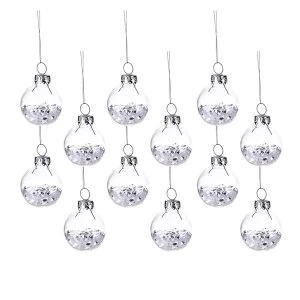 image of Sass & Belle (Set of 12) White Show Sequin Mini Baubles