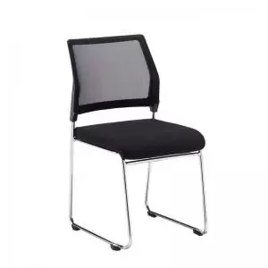 image of Quavo Black mesh back multi-purpose chair with Black fabric seat and