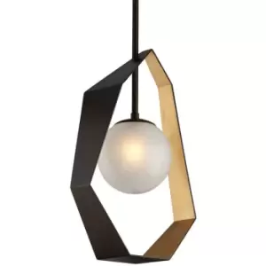 Image of Origami 1 Light Pendant Bronze With Gold Leaf, Glass, 2700K