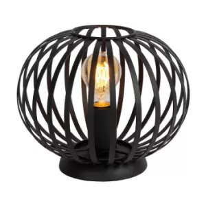 image of Lucide MANUELA - Table Lamp - Ø25cm - 1xE27 - Black