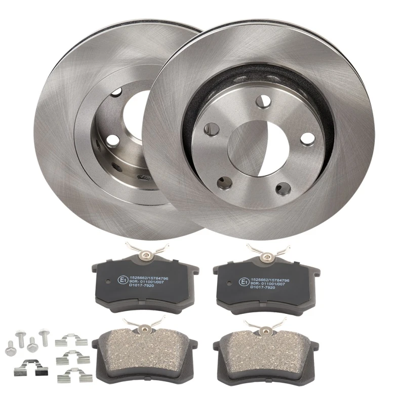 Image of RIDEX 3405B1835 Brake disc and pads set Rear Axle, Brake Disc Type: Vented, not prepared for wear warning indicator Brake Set,disc brakes (3405)