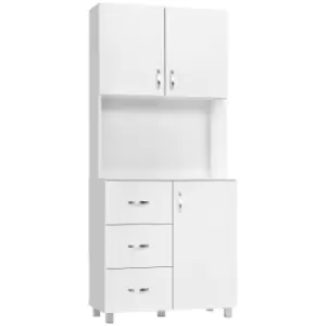 Image of Tall Style Free Standing Kitchen Storage Wooden Cabinet