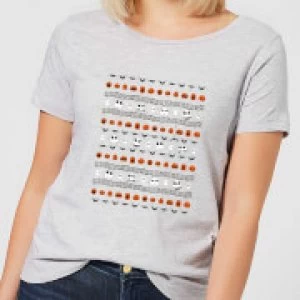 image of Nightmare Before Christmas Jack Pumpkin Faces Womens T-Shirt - Grey - 3XL