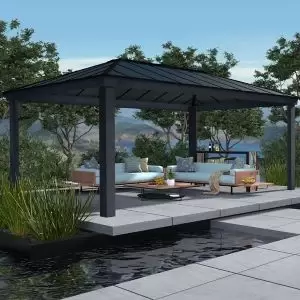 Image of Palram - Canopia Dallas Grey Rectangular Gazebo, (W)6.12M (D)3.64M