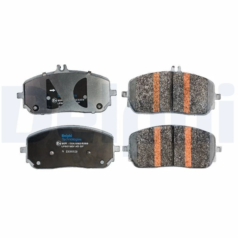 Image of DELPHI LP5019EV Brake pad set with accessories, with anti-squeak plate Brake Pad Set,disc brake (402)