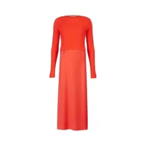 Image of AllSaints AllSaints Hera Leppo Print Dress Womens - Red