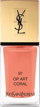 image of Yves Saint Laurent La Laque Couture Nail Polish Shade 97 Op Art Coral 10ml