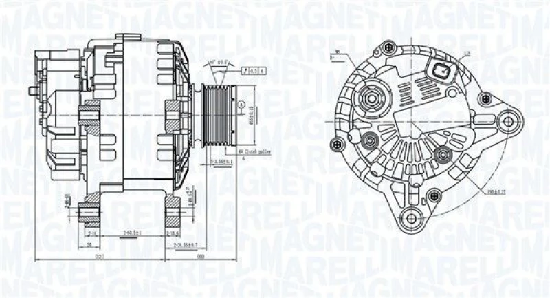 Image of MAGNETI MARELLI Alternator MAGNETI MARELLI 063739064010