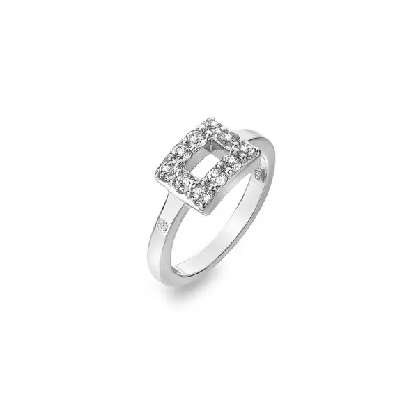 Image of Hot Diamonds Sterling Silver White Topaz Echo Ring DR240/L Size: Size