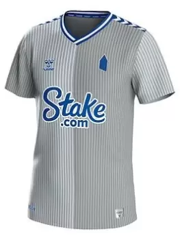 Image of Fanatics Hummel Everton Mens 23/24 Short Sleeved Third Shirt, Grey, Size L, Men