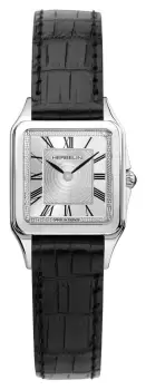 image of Herbelin 17457AP01 Luna Silver Dial Black Leather Strap Watch