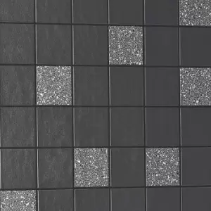 Image of Holden Decor Granite Black Tiling On A Roll Wallpaper