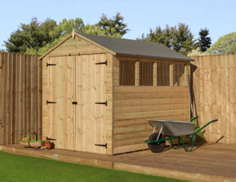 Image of Empire Sheds Empire 9800 Premier Apex Shed Double Door Windows 6X8