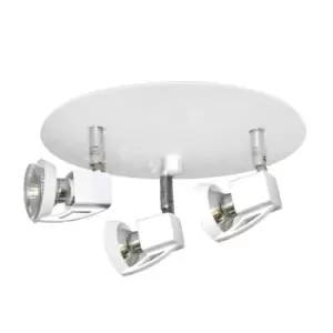 image of Arco 3-Light Ceiling Spotlight Plate White