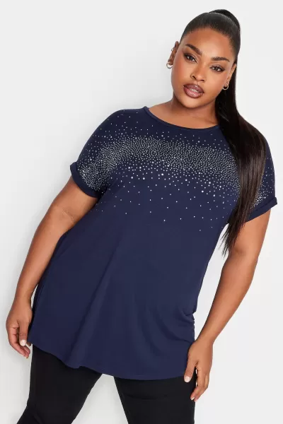 Image of Diamante Detail T-Shirt