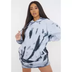 Missguided Plus Size Tie Dye Hoodie Dress - White