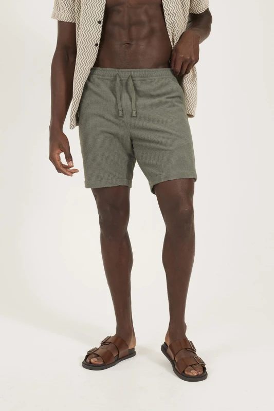 Image of Brave Soul Brave Soul Men Seersucker Shorts in Pale Green Size: large Pale Green L Male 5063487148875