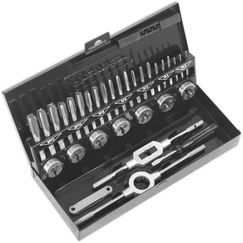 Image of Loops 32pc PREMIUM Metric Tap & Split Die Set - M3 to M12 Bar & Socket Threading Tool Multi