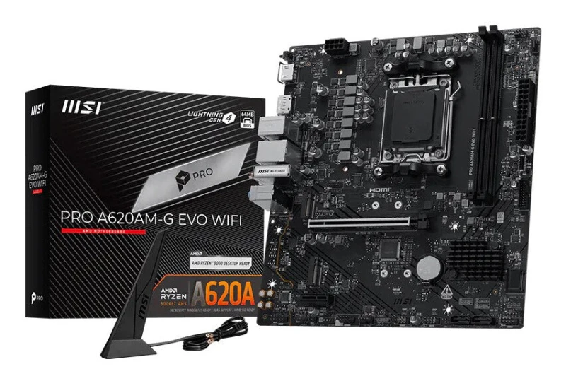 Image of MSI Pro A620AM-G EVO WIFI AMD A620A Socket AM5 micro ATX