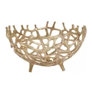 Image of Interiors By PH Large Coral Effect Bowl Gold Aluminium