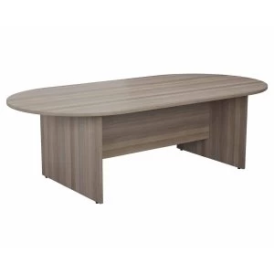 Image of TC Office Long D-End Boardroom Table 2400mm, Grey Oak Effect