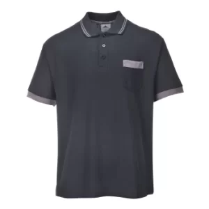 Image of Portwest Mens Texo Contrast Polo Shirt Black 2XL