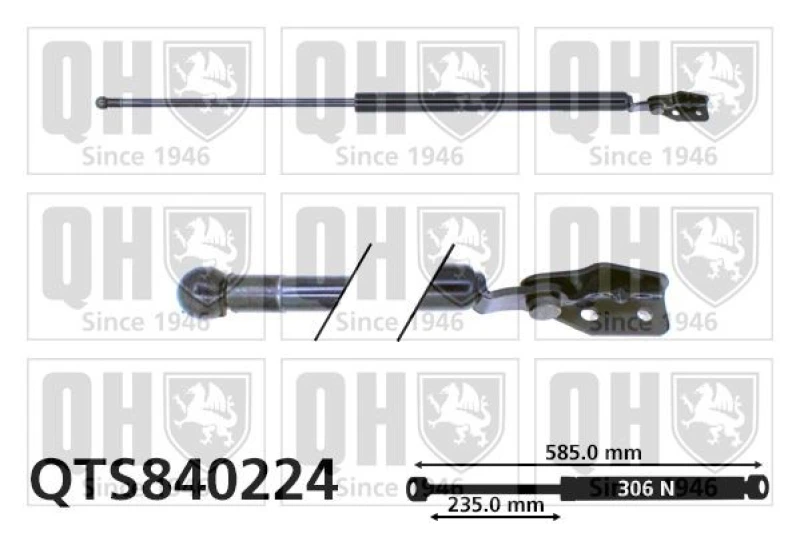 Image of QUINTON HAZELL Tailgate strut QUINTON HAZELL QTS840224