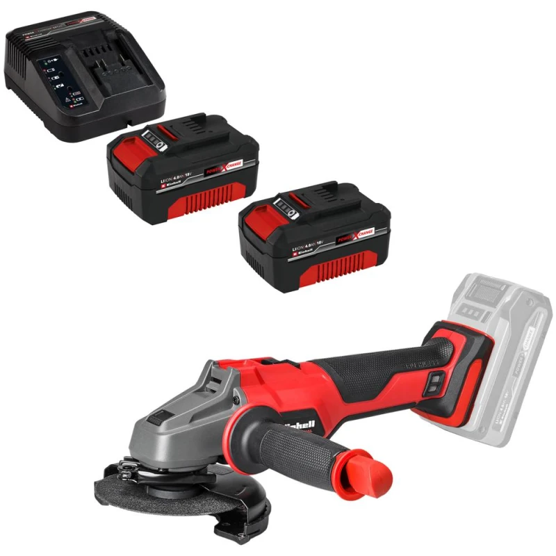 Image of Einhell Professional AXXIO 18/115 18v Cordless Brushless Angle Grinder 115mm 2 x 4ah Li-ion Charger No Case AXXIO 18/115