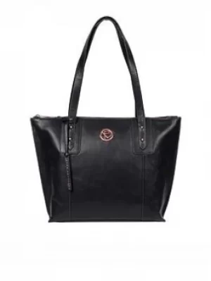 image of Pure Luxuries London Navy 'Goya' Leather Tote Bag