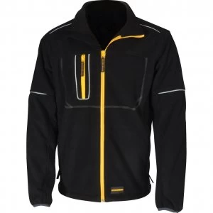 Image of Roughneck Mens Wind Blocker Fleece Jacket with Reflective Piping Black XL