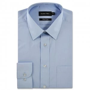 Image of Double Two Big and tall pale blue classic cotton blend Easy iron shirt - 18
