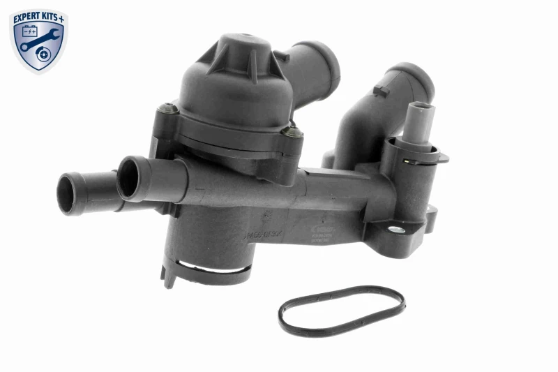 Image of VEMO V15-99-2034 Thermostat Housing with gasket/seal, with thermostat Plastic Thermostat Housing (1792)
