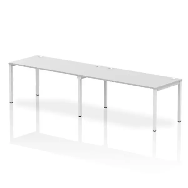 Image of Impulse Bench Single Row 2 Person 1600 White Frame Office Bench Desk White