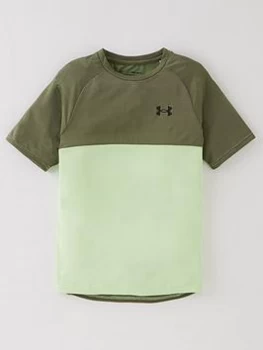 Image of Urban Armor Gear Boys Tech Colour Block Short Sleeved T-Shirt - Green, Size L=11-12 Years