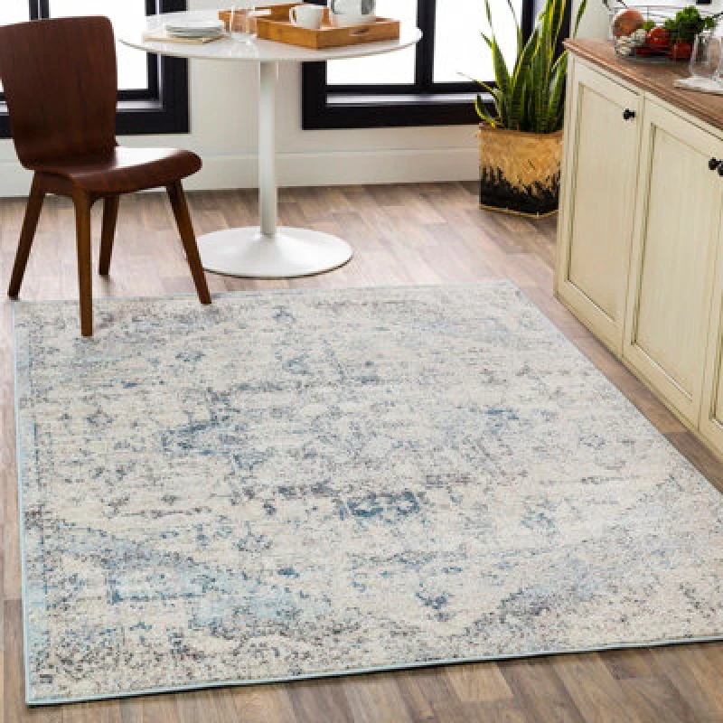 Image of Livabliss Vintage Oriental Boho Ivory Lya Area Rug 160 X 213cm - Easy Care, Non Shedding, Ideal For Living Room & Bedroom