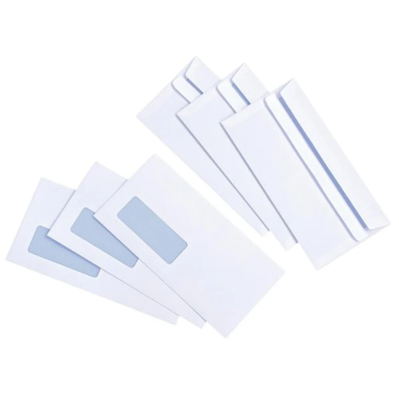 Image of 5 Star Value Self Seal DL Windowed Wallet Envelope 90gsm - White (1000 Pack)