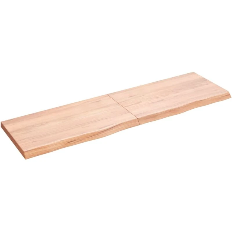Image of Vidaxl Table Top Light Brown 140X40X(2-4) Cm Treated Solid Wood Oak, Brown 3156377