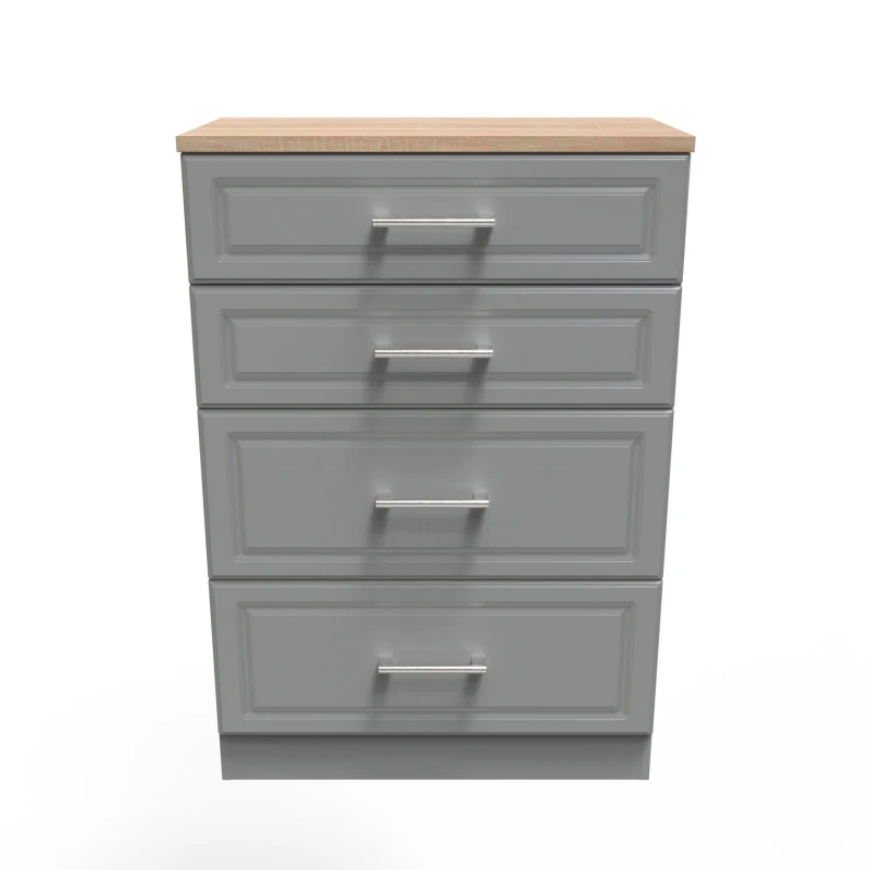Image of Ready Assembled 2 U Norfolk 4 Drawer Deep Chest (Ready Assembled) Dark Grey