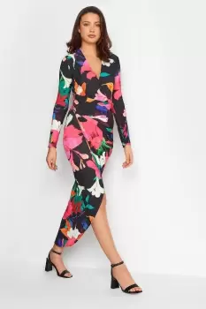 image of Tall Printed Wrap Maxi Dress