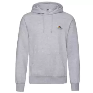 image of Fruit of the Loom Mens Vintage Small Logo Heather Hoodie (M) (Grey Heather)