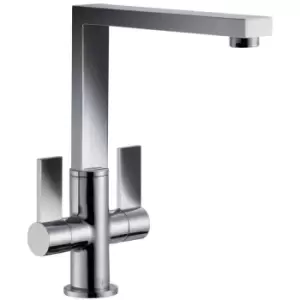 image of Franke Bern Twin Lever Mono Mixer Chrome Kitchen Tap