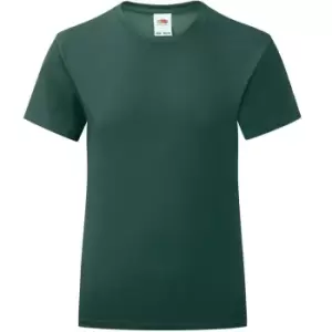 Image of Fruit Of The Loom Girls Iconic T-Shirt (9-11 Years) (Forest)