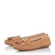 image of Dune Tan Leather 'Geena' Loafers - 3