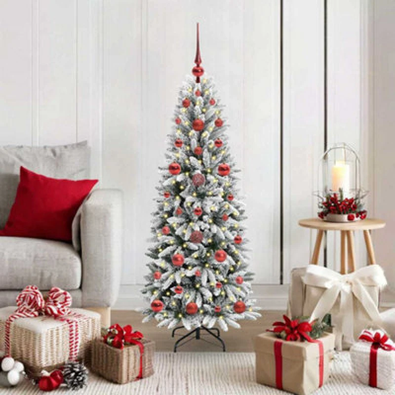 Image of Vidaxl Artificial Christmas Tree With 150 Leds With Stand White 120 Cm
