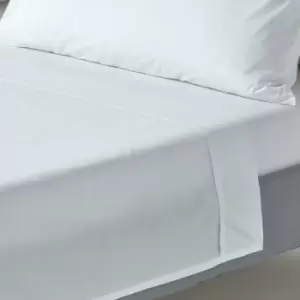 Image of White Egyptian Cotton Flat Sheet 200 Thread Count, King - White - White - Homescapes
