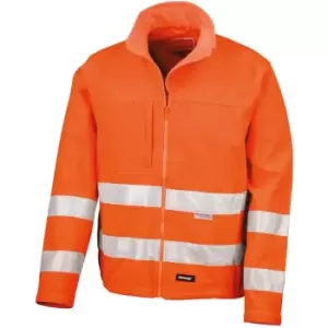 Image of Result Core Mens High-Visibility Winter Blouson Softshell Jacket (Water Resistant & Windproof) (3XL) (Fluorescent Orange) - Fluorescent Orange