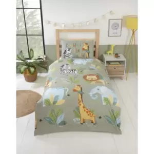 image of Studio Kids Rumble In The Jungle Duvet Cover Set Multi Toddler Children Bedding - Multi